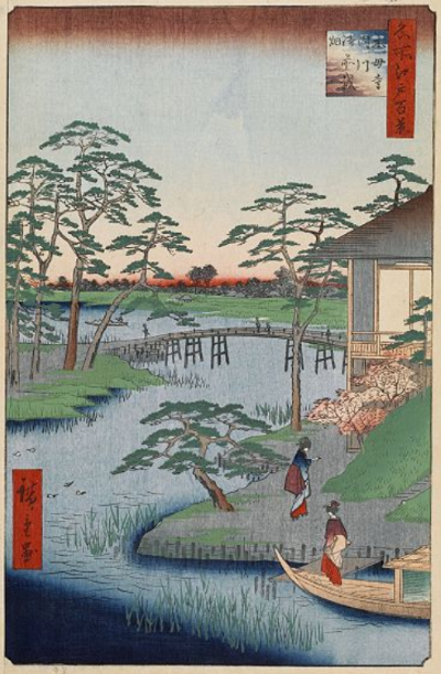 歌川広重 江戸名所百景「木母寺内川御前栽畑